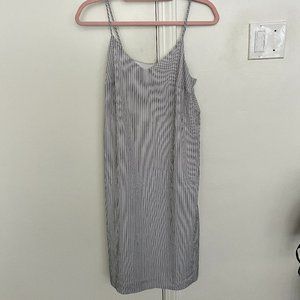 NWT Frank & Oak Womens Small White Black Vert Stripe Cami Dress